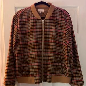 Plaid Women's Jacket - Tan and Black